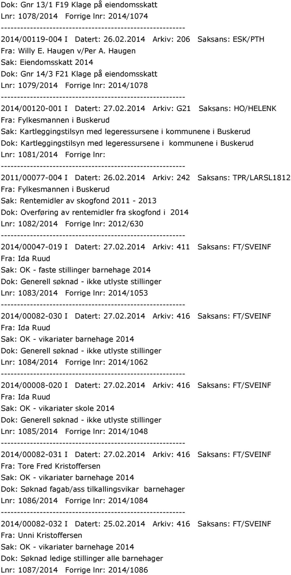 2014 Arkiv: G21 Saksans: HO/HELENK Fra: Fylkesmannen i Buskerud Sak: Kartleggingstilsyn med legeressursene i kommunene i Buskerud Dok: Kartleggingstilsyn med legeressursene i kommunene i Buskerud