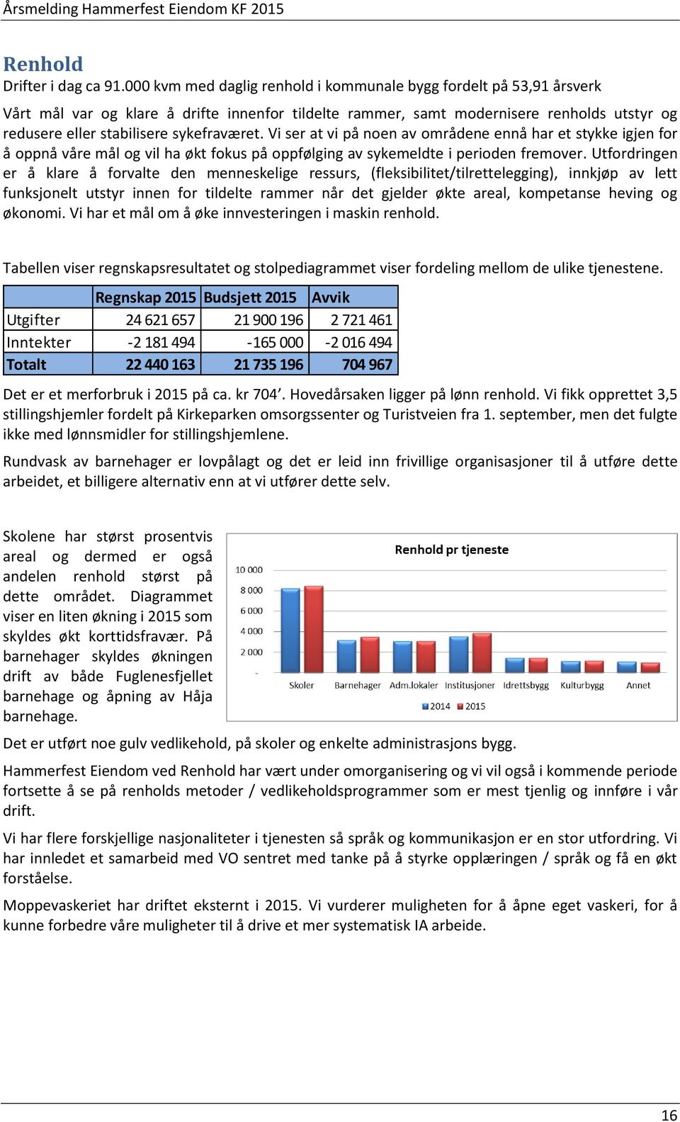 sykefraværet. Vi ser at vi på noen av områdene ennå har et stykke igjen for å oppnå våre mål og vil ha økt fokus på oppfølging av sykemeldte i perioden fremover.