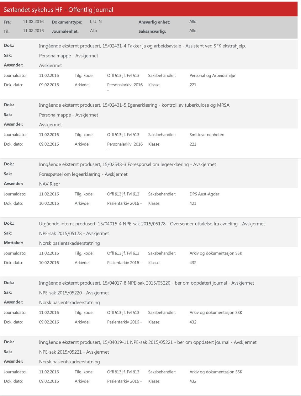 2016 Arkivdel: Personalarkiv 2016 Klasse: Inngående eksternt produsert, 15/024