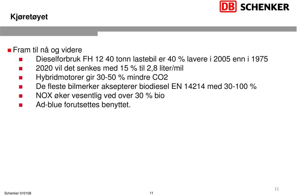 Hybridmotorer gir 30-50 % mindre CO2 De fleste bilmerker aksepterer biodiesel EN