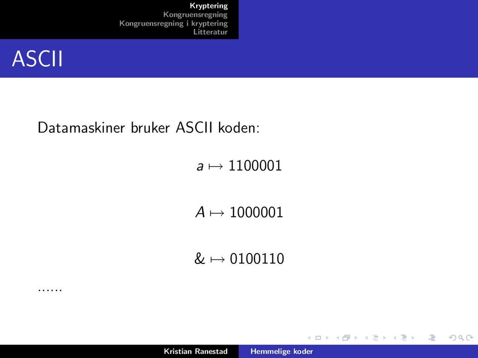 ASCII koden: a