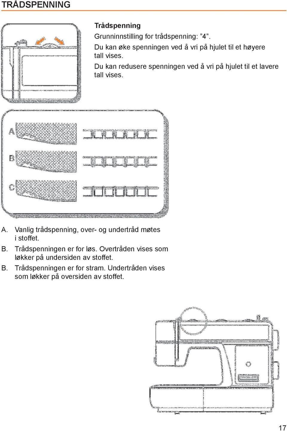 Du kan redusere spenningen ved å vri på hjulet til et lavere tall vises. A.