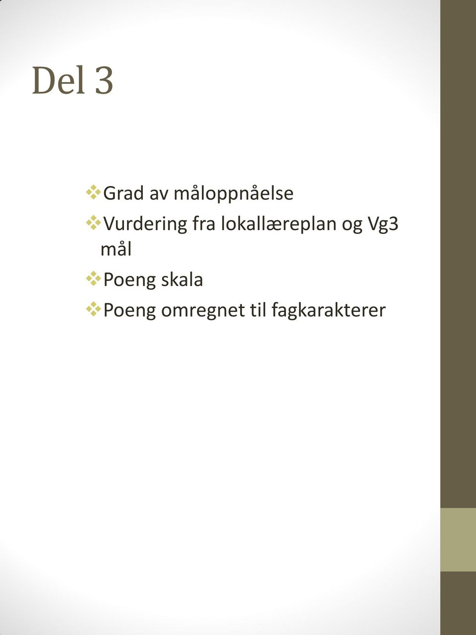 og Vg3 mål Poeng skala