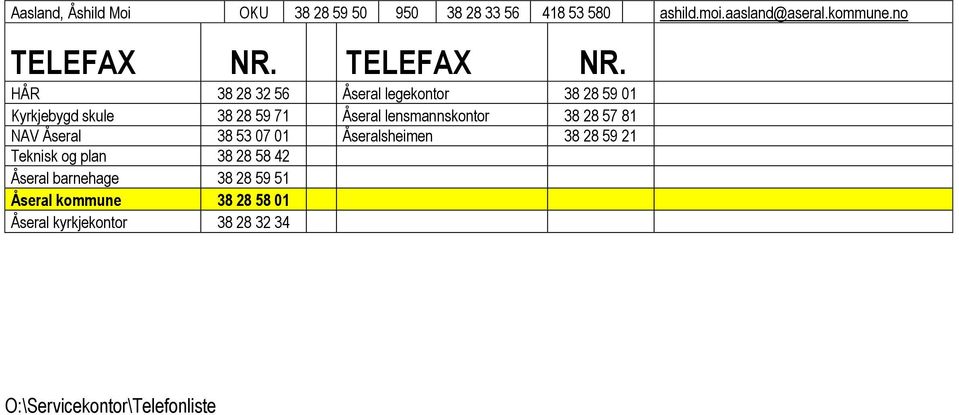 TELEFAX NR.