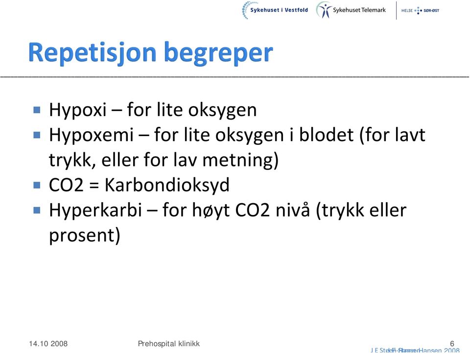 for lav metning) CO2 = Karbondioksyd