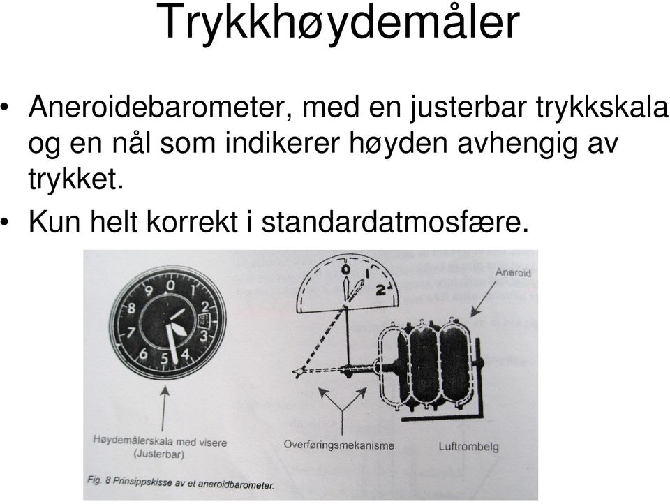 som indikerer høyden avhengig av