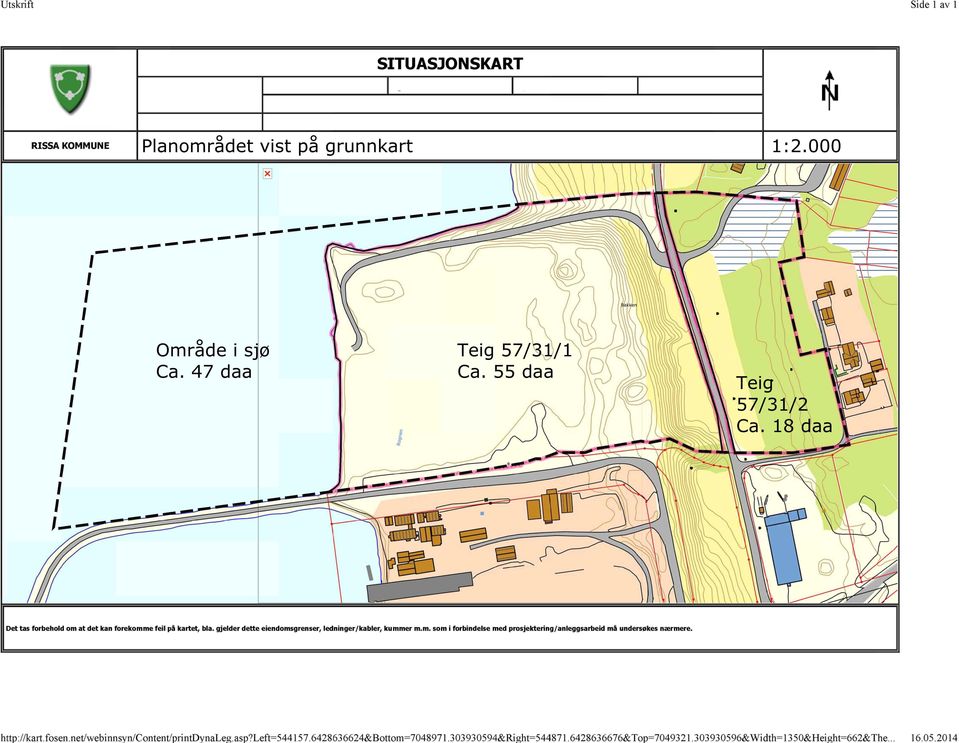 000 Område i sjø Ca.