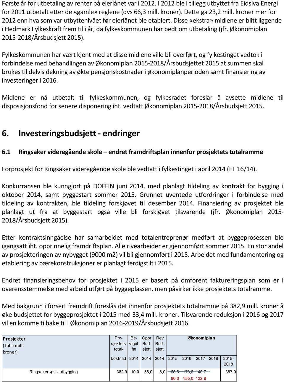 Disse «ekstra» midlene er blitt liggende i Hedmark Fylkeskraft frem til i år, da fylkeskommunen har bedt om utbetaling (jfr. Økonomiplan 2015-2018/Årsbudsjett 2015).