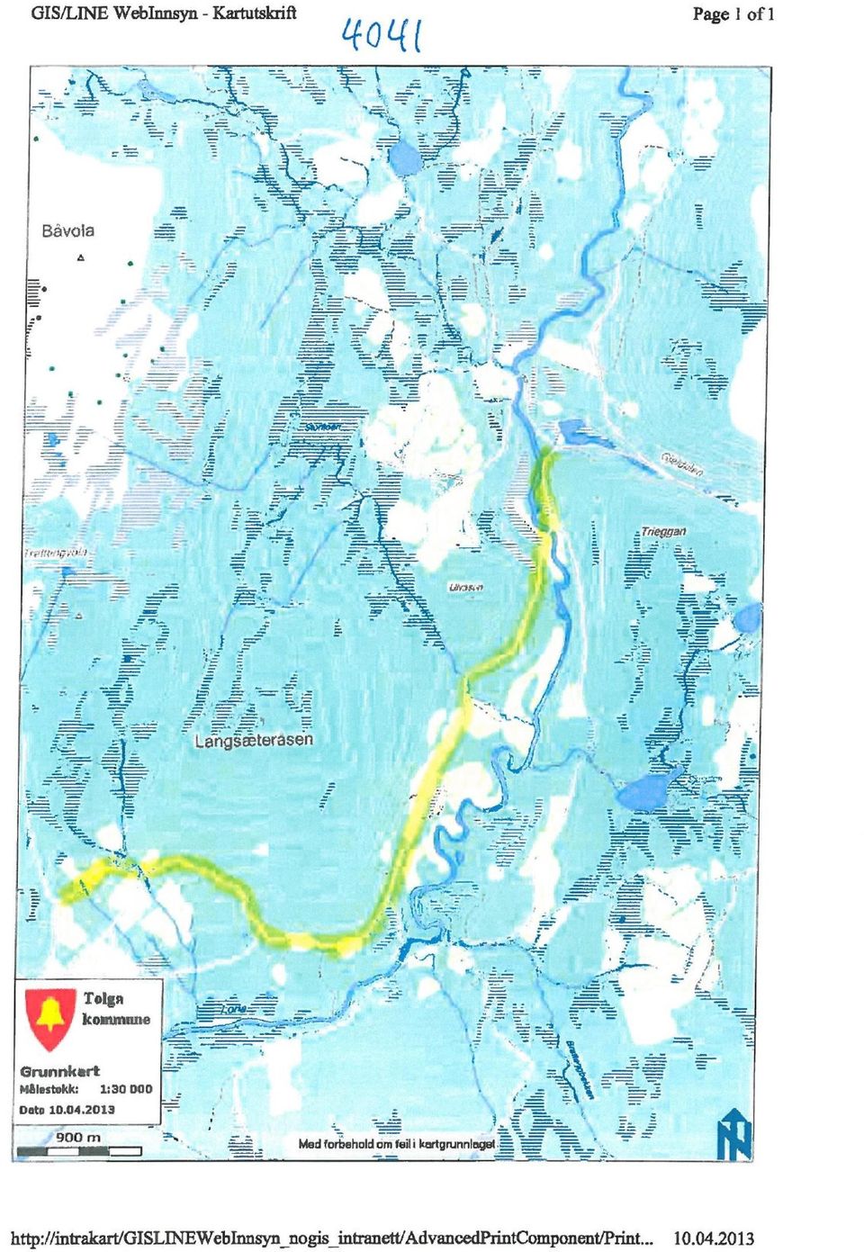 2013 900 m, Medforbehold om feilli kedgrunnleget