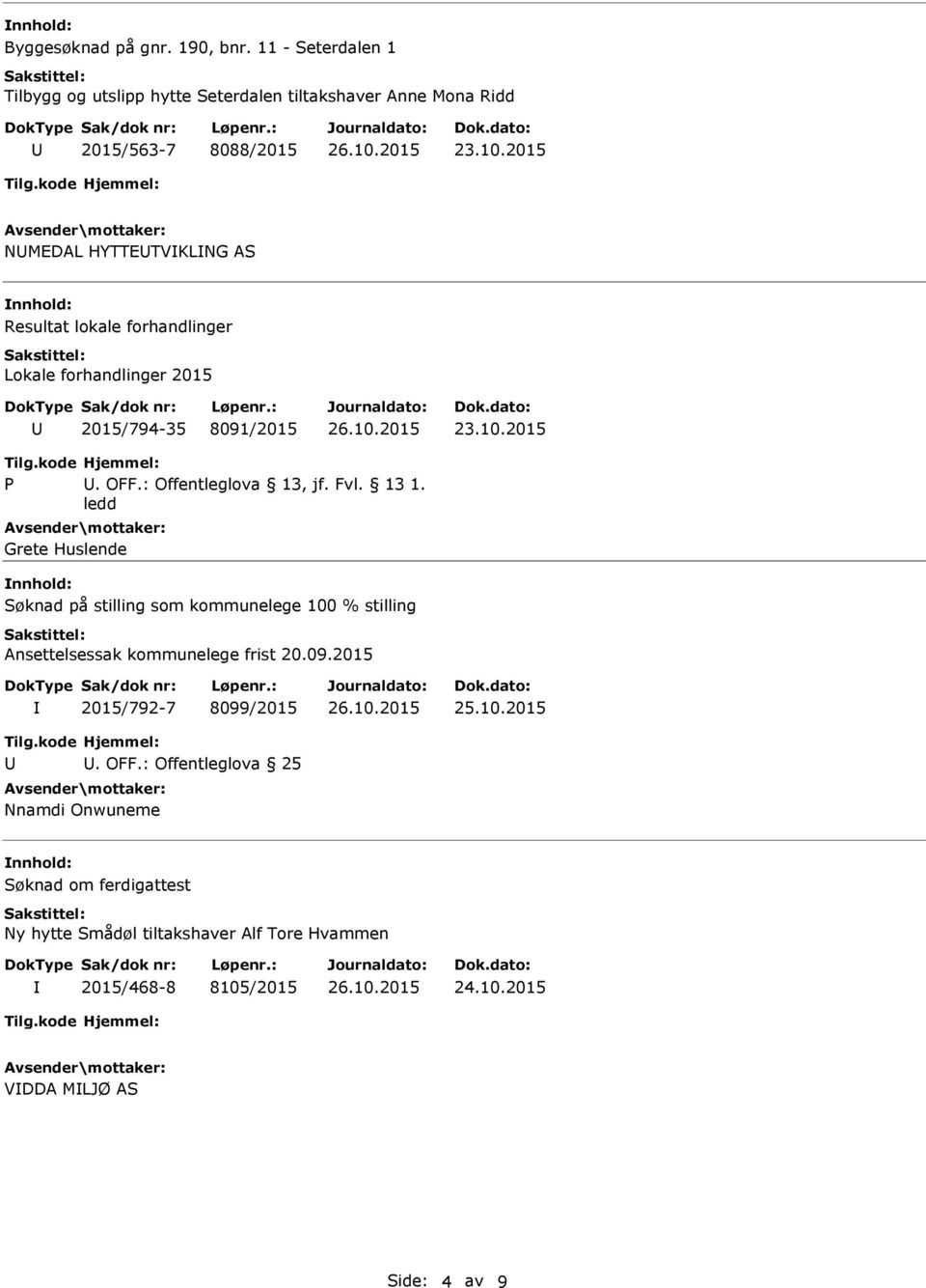 forhandlinger Lokale forhandlinger 2015 2015/794-35 8091/2015 P. OFF.: Offentleglova 13, jf. Fvl. 13 1.