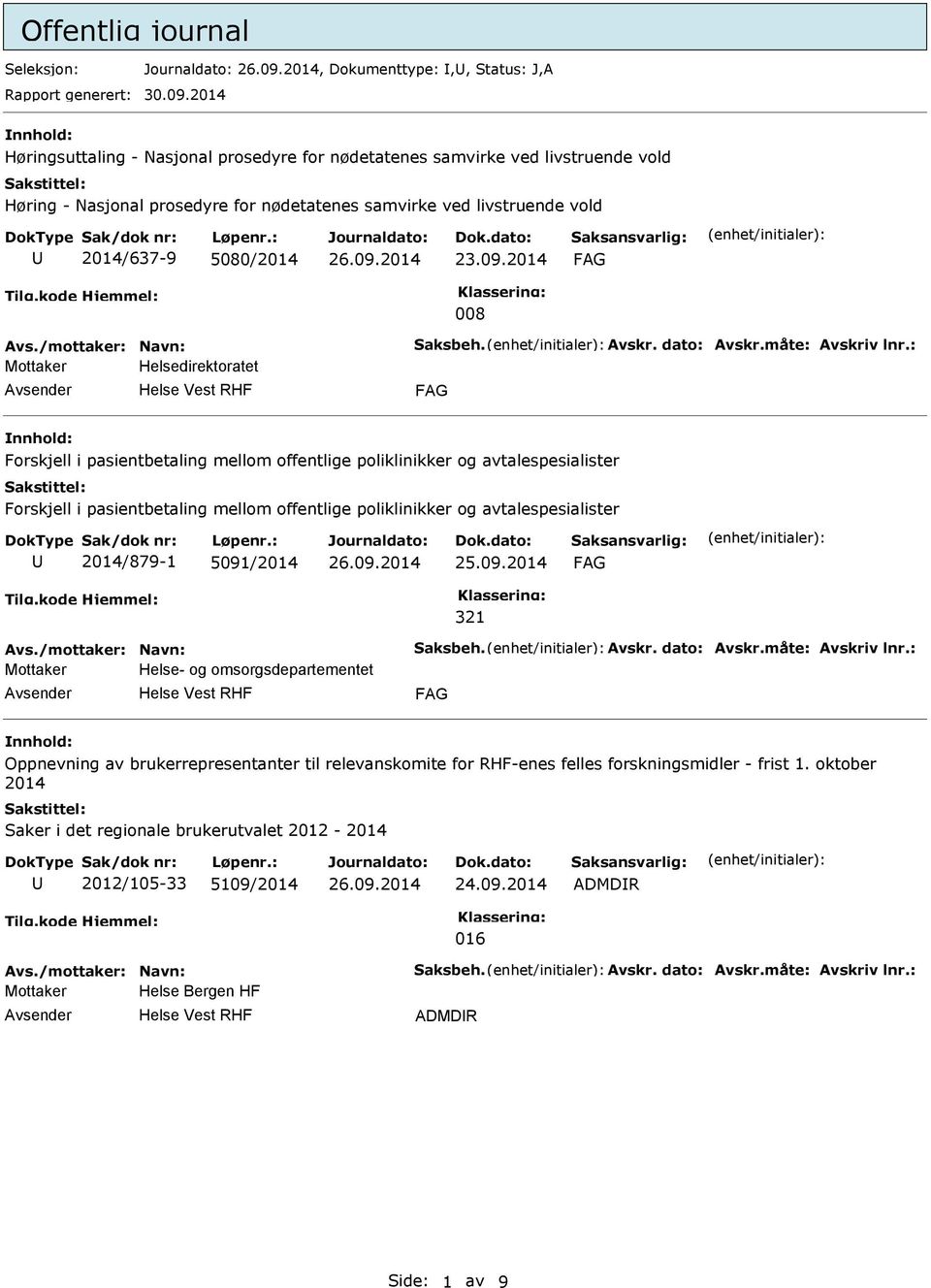 2014 008 Avs./mottaker: Navn: Saksbeh. Avskr. dato: Avskr.måte: Avskriv lnr.