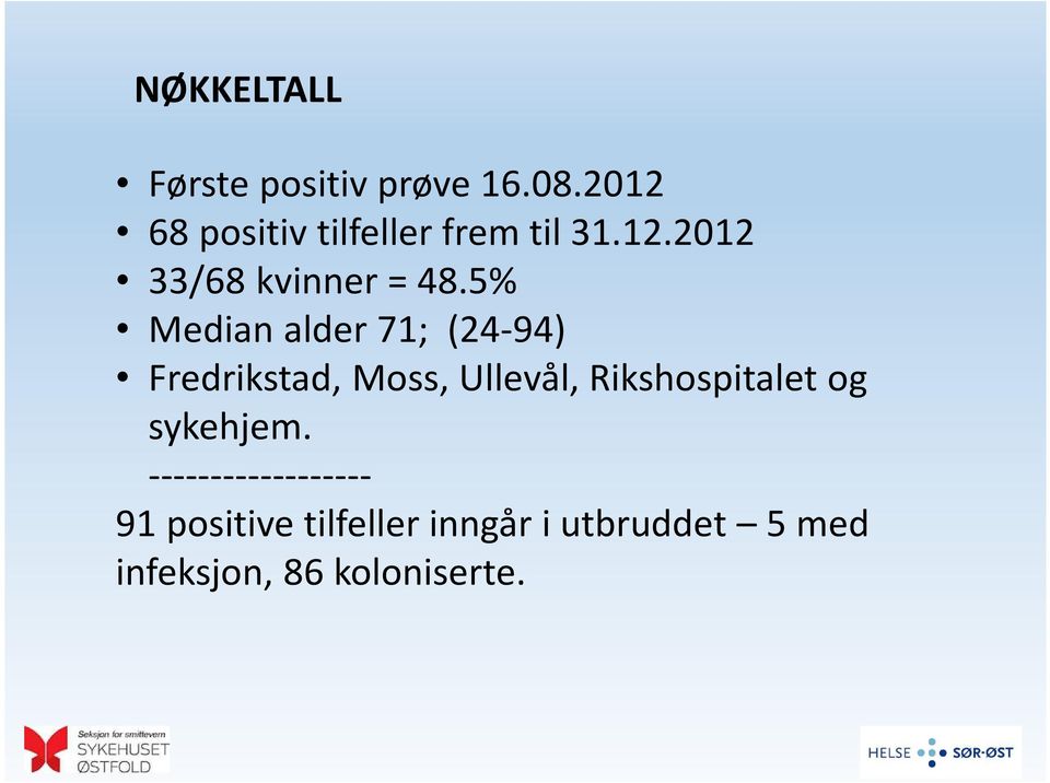 5% Median alder 71; (24-94) Fredrikstad, Moss, Ullevål,