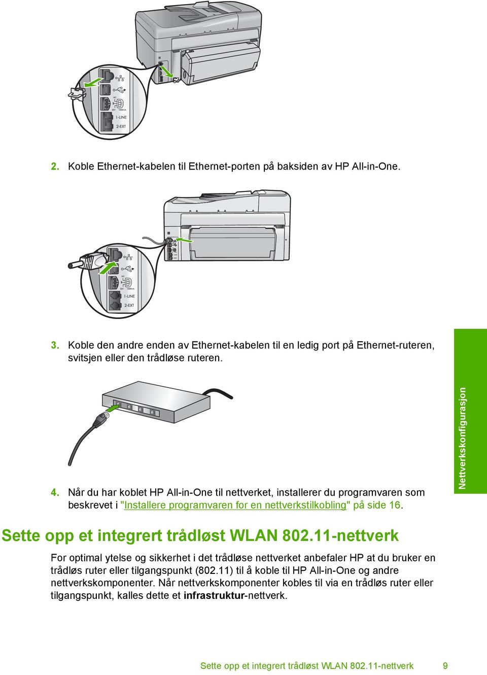 Nettverkskonfigurasjon Sette opp et integrert trådløst WLAN 802.
