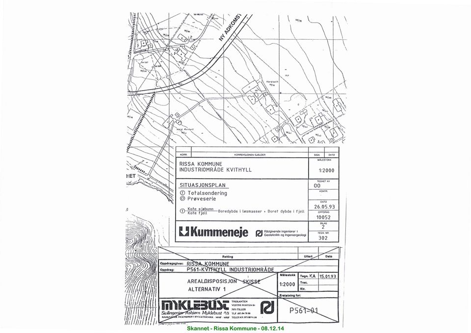 93 - Boredybde i lesmasser. Borerdybdei fjell or-pongc., _p ` ' 10052 BILAG I U Kummn Geoteknikkog lngeniurgeologi ~~ 302.