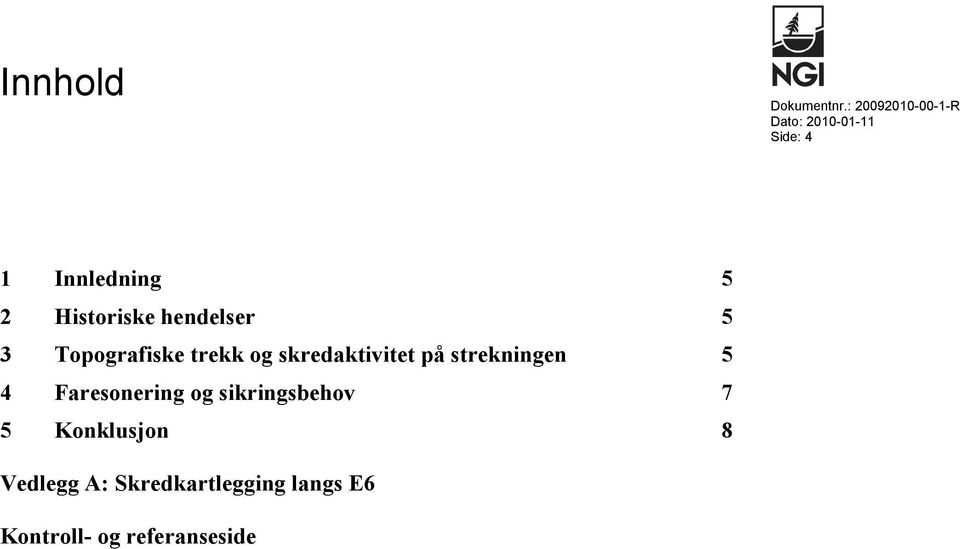 Historiske hendelser 5 3 Topografiske trekk og skredaktivitet på