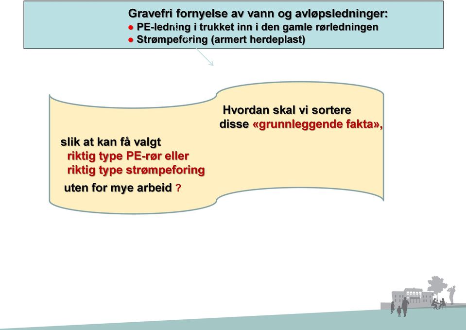 at kan få valgt riktig type PE-rør eller riktig type strømpeforing