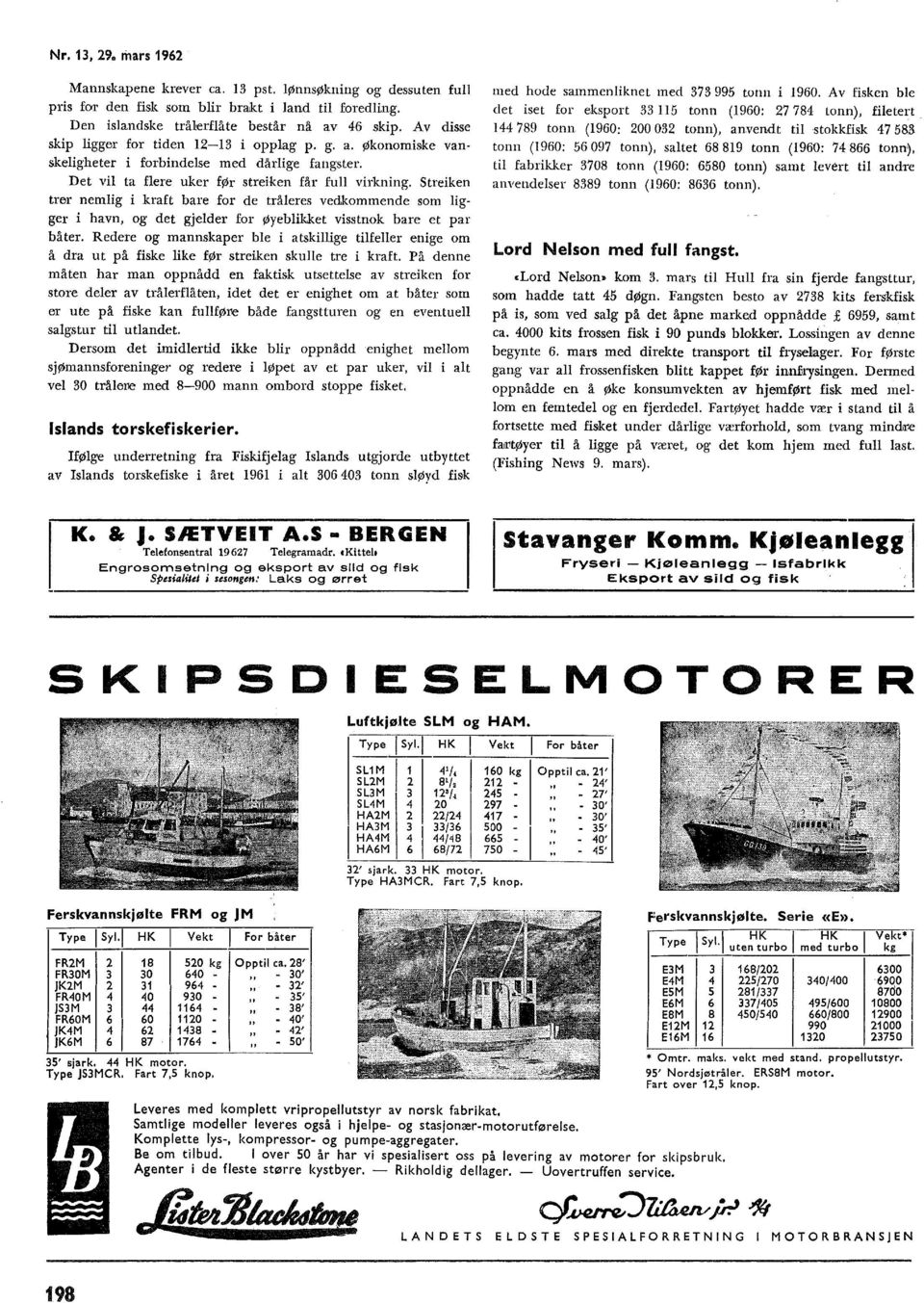 Streiken trer nemig i kraft bare for de tråeres vedkommende som igger i havn, og det gjeder for øyebikket visstnok bare et par båter.