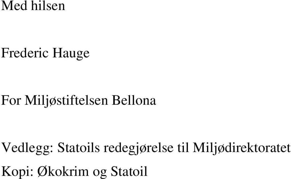 Statoils redegjørelse til