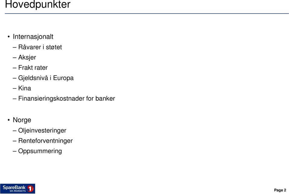 Finansieringskostnader for banker Norge