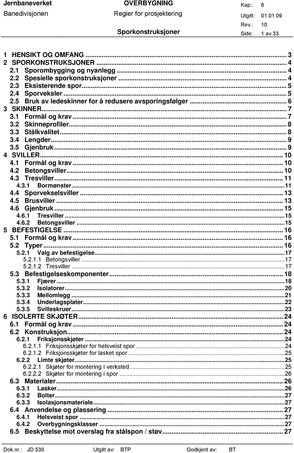 .. 10 4.1 Formål og krav... 10 4.2 Betongsviller... 10 4.3 Tresviller... 11 4.3.1 Bormønster...11 4.4 Sporvekselsviller...13 4.5 Brusviller... 13 4.6 Gjenbruk... 15 4.6.1 Tresviller...15 4.6.2 Betongsviller...15 5 BEFESTIGELSE.