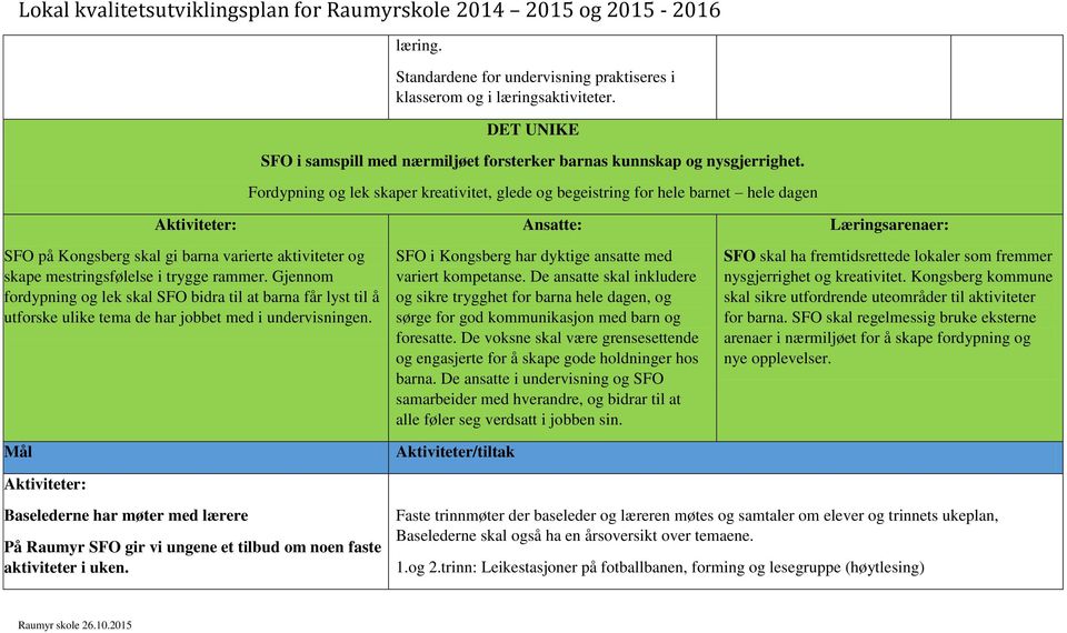 Gjennom fordypning og lek skal SFO bidra til at barna får lyst til å utforske ulike tema de har jobbet med i undervisningen.