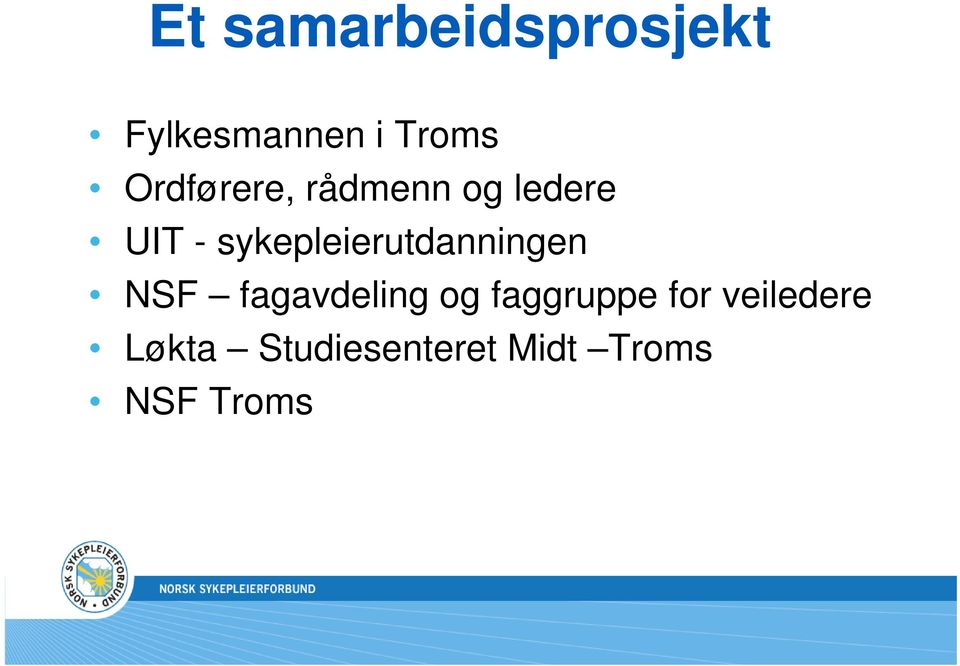 sykepleierutdanningen NSF fagavdeling og