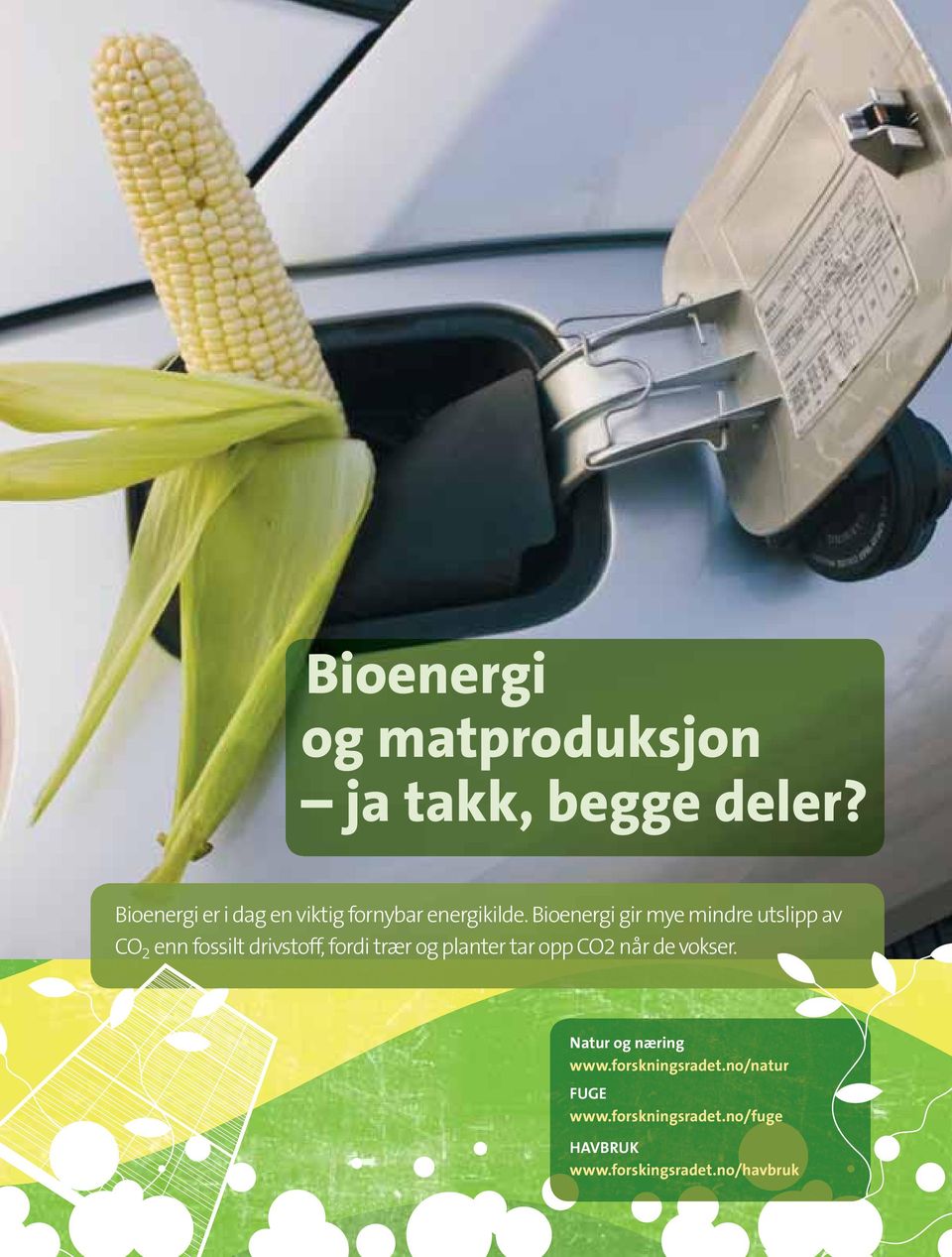 Bioenergi gir mye mindre utslipp av CO 2 enn fossilt drivstoff, fordi trær og