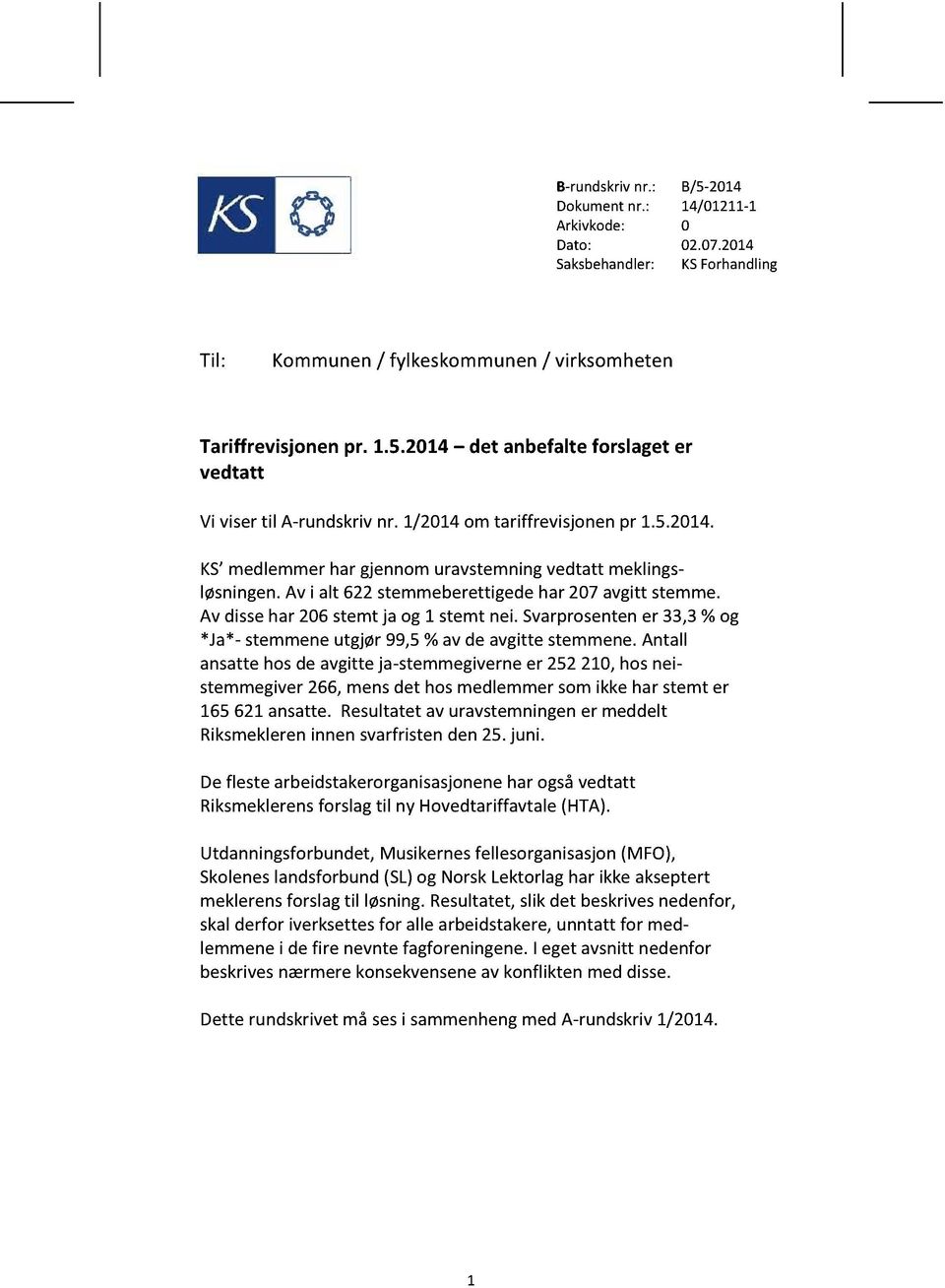 Svarprosentener 33,3%og *Ja*- stemmeneutgjør 99,5%av de avgittestemmene.