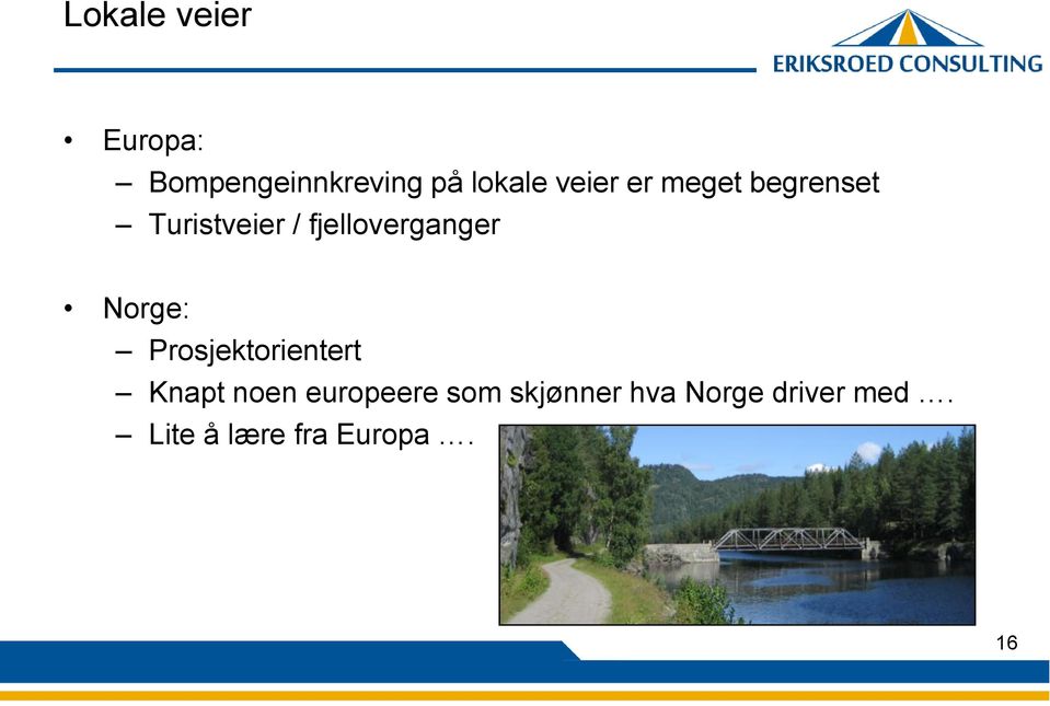 fjelloverganger Norge: Prosjektorientert Knapt noen