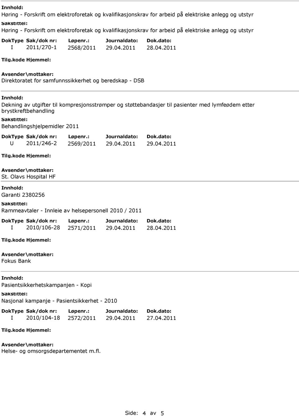 med lymfeødem etter brystkreftbehandling Behandlingshjelpemidler 2011 2011/246-2 2569/2011 St.
