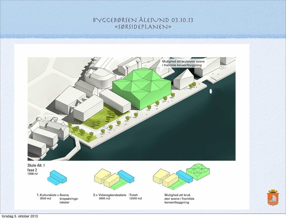 1 fase 2 125 m2 1. Kulturskole + Scene, 2.