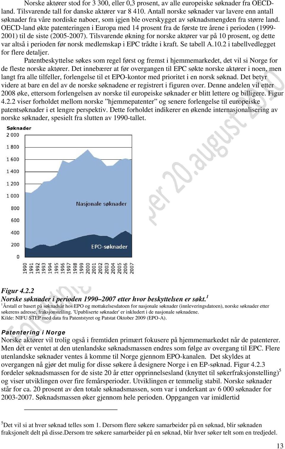 OECD-land økte patenteringen i Europa med 14 prosent fra de første tre årene i perioden (1999-2001) til de siste (2005-2007).