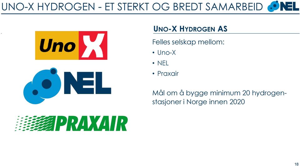 NEL Praxair Mål om å bygge minimum 20