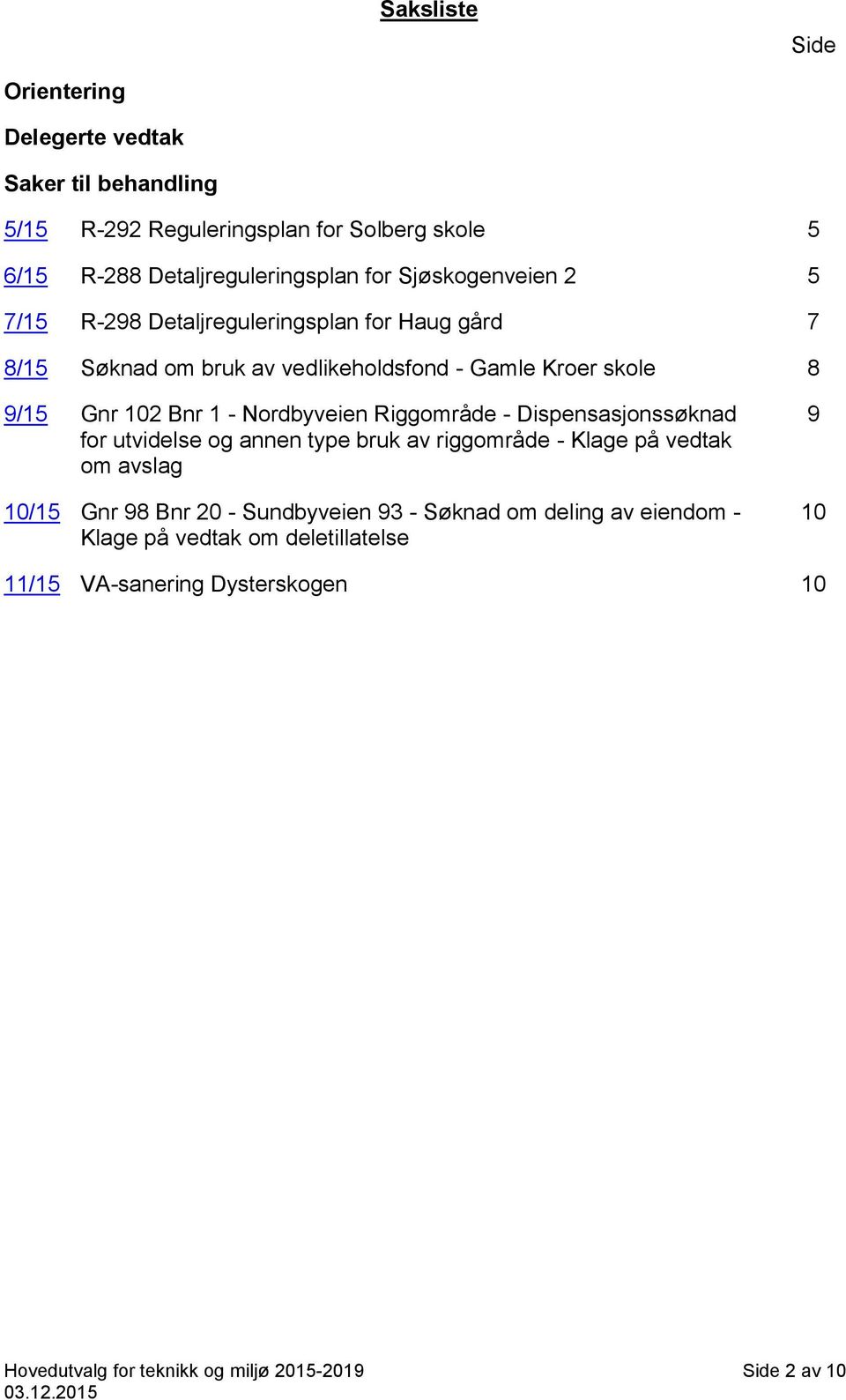 Kroer skole 8 9/15 Gnr 102 Bnr 1 - Nordbyveien Riggområde - Dispensasjonssøknad for utvidelse og annen type bruk av riggområde - Klage på