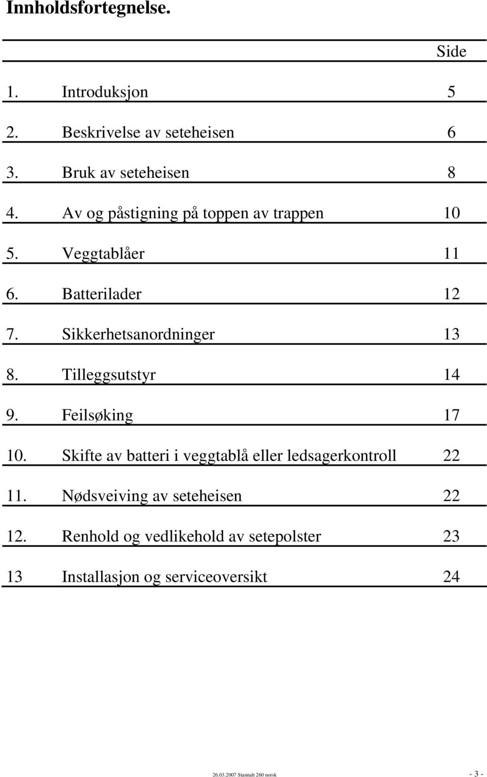 Tilleggsutstyr 14 9. Feilsøking 17 10. Skifte av batteri i veggtablå eller ledsagerkontroll 22 11.