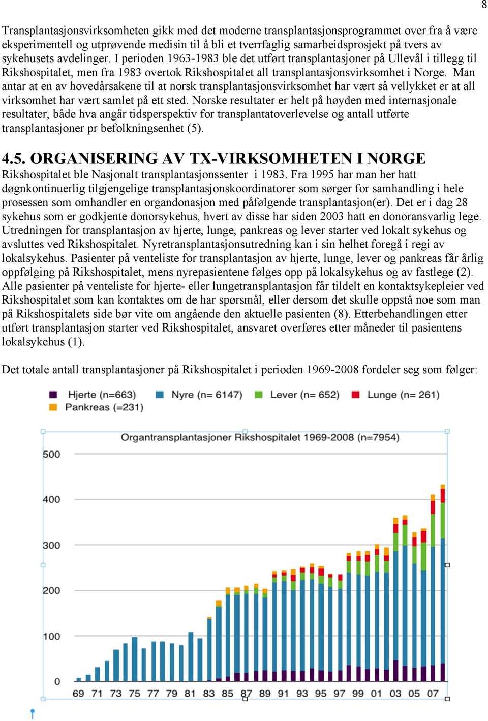 Man antar at en av hovedårsakene til at norsk transplantasjonsvirksomhet har vært så vellykket er at all virksomhet har vært samlet på ett sted.