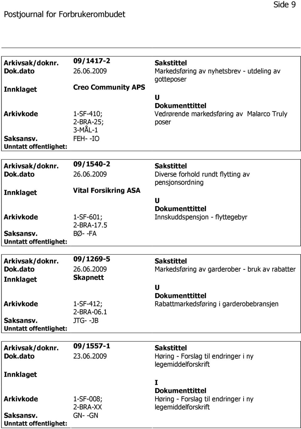 09/1540-2 Sakstittel Dok.dato 26.06.2009 Diverse forhold rundt flytting av pensjonsordning nnklaget Vital Forsikring ASA 1-SF-601; 2-BRA-17.5 nnskuddspensjon - flyttegebyr BØ- -FA Arkivsak/doknr.