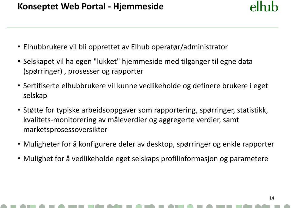 typiske arbeidsoppgaver som rapportering, spørringer, statistikk, kvalitets-monitorering av måleverdier og aggregerte verdier, samt