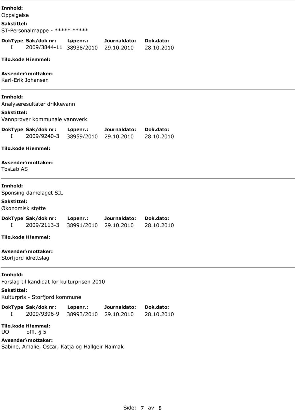 damelaget SL Økonomisk støtte 2009/2113-3 38991/2010 Storfjord idrettslag nnhold: Forslag til kandidat for