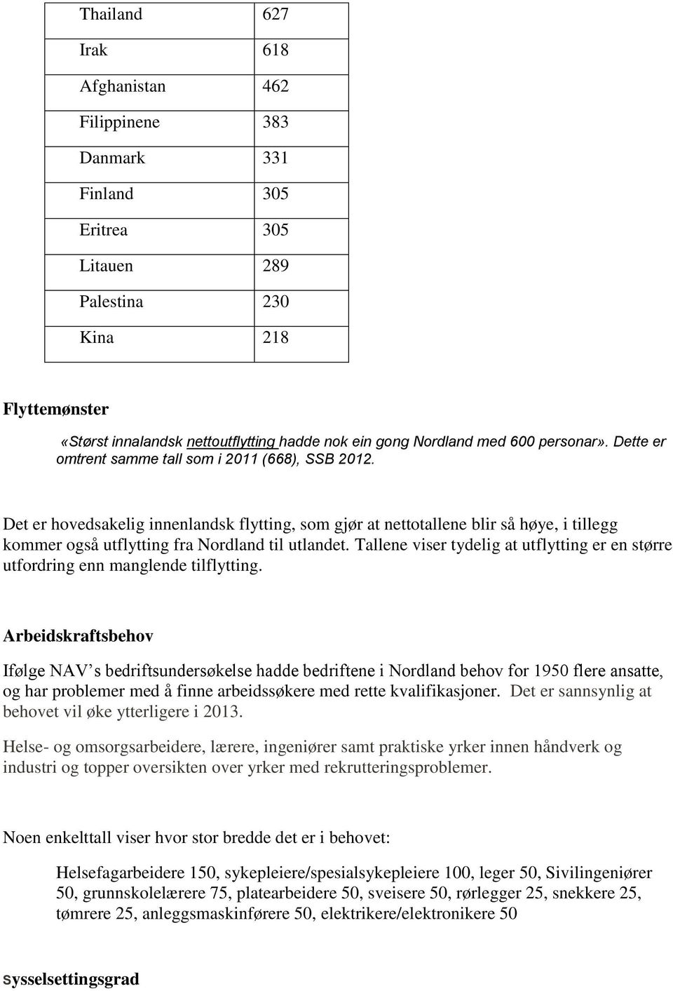 Det er hovedsakelig innenlandsk flytting, som gjør at nettotallene blir så høye, i tillegg kommer også utflytting fra Nordland til utlandet.