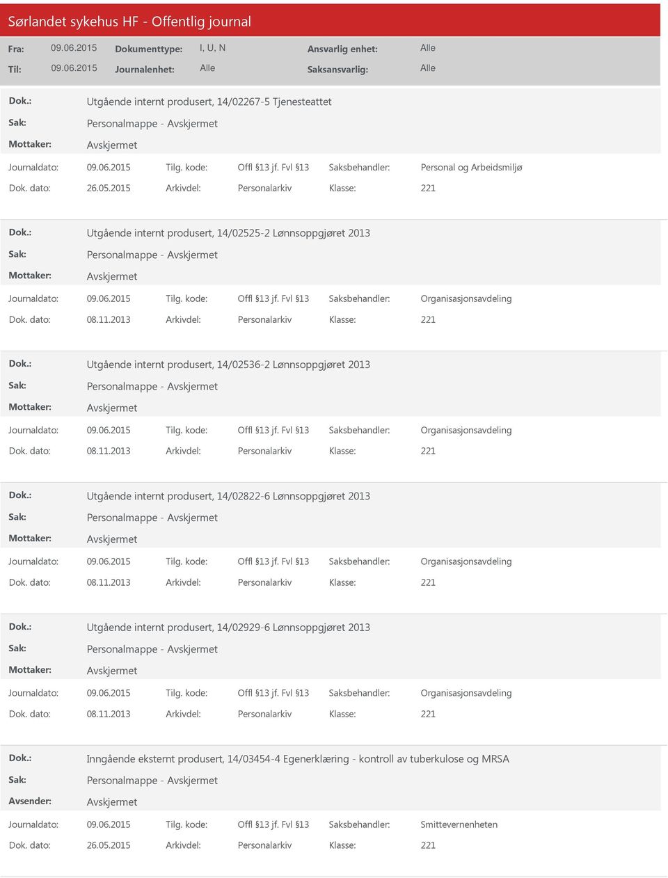 2013 Arkivdel: Personalarkiv tgående internt produsert, 14/02536-2 Lønnsoppgjøret 2013 Personalmappe - Dok. dato: 08.11.