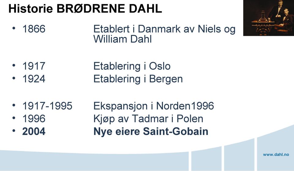 Etablering i Bergen 1917-1995 1996 2004 Ekspansjon i