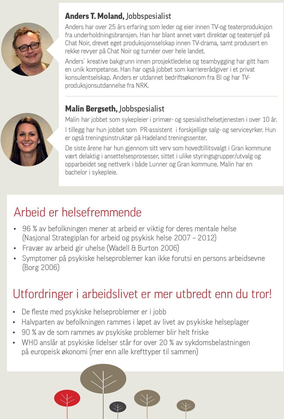 Anders` kreative bakgrunn innen prosjektledelse og teambygging har gitt ham en unik kompetanse. Han har også jobbet som karriererådgiver i et privat konsulentselskap.