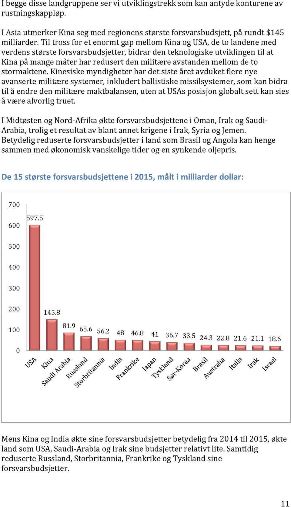 kinesiskemyndigheterhardetsisteåretavduketflerenye avansertemilitæresystemer,inkludertballistiskemissilsystemer,somkanbidra tilåendredenmilitæremaktbalansen,utenatusasposisjonglobaltsettkansies