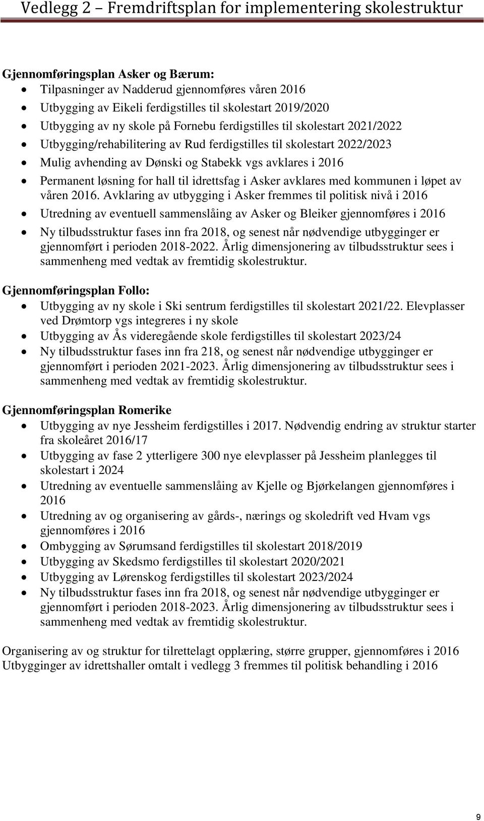 avklares i 2016 Permanent løsning for hall til idrettsfag i Asker avklares med kommunen i løpet av våren 2016.