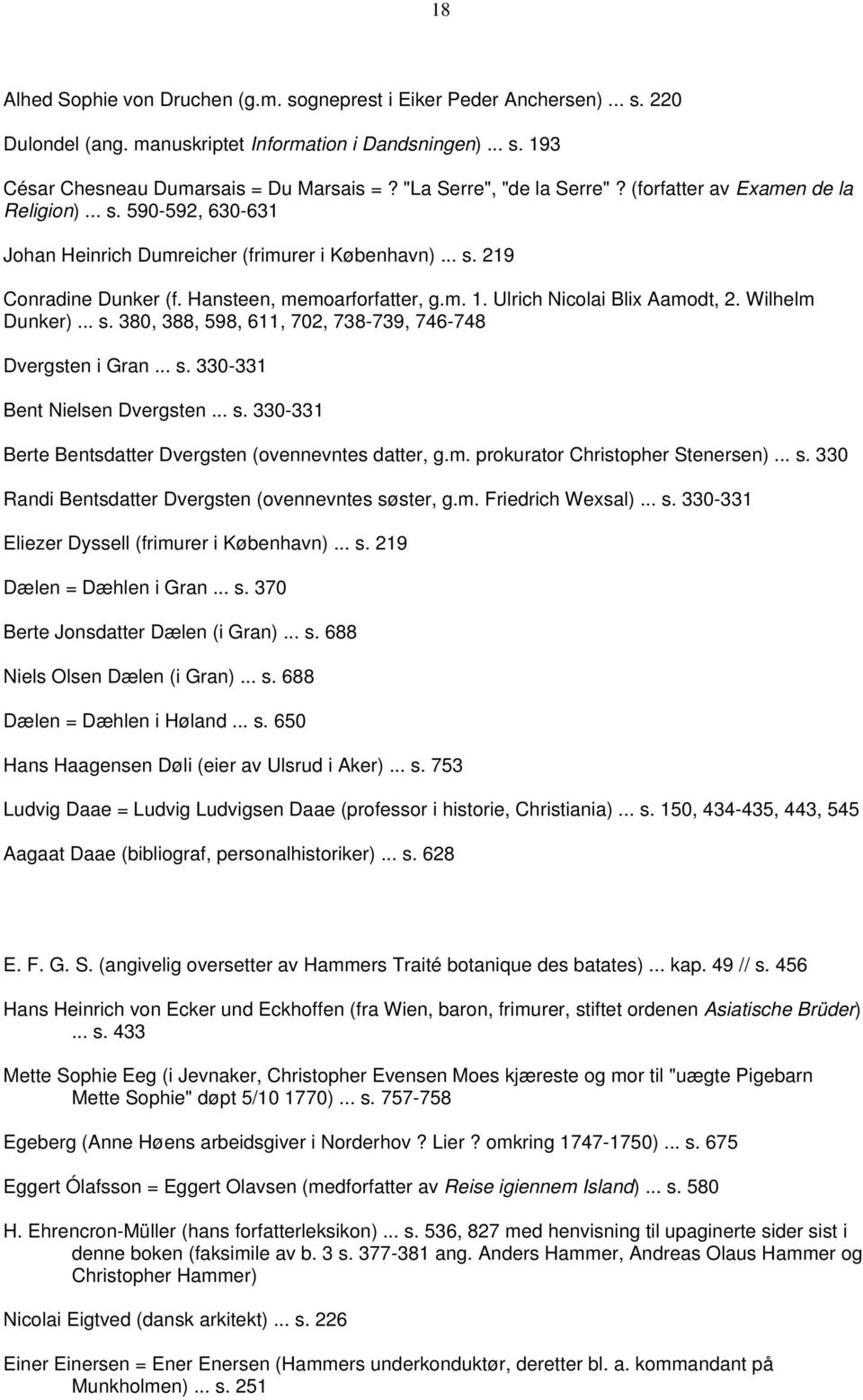 Ulrich Nicolai Blix Aamodt, 2. Wilhelm Dunker)... s. 380, 388, 598, 611, 702, 738-739, 746-748 Dvergsten i Gran... s. 330-331 Bent Nielsen Dvergsten... s. 330-331 Berte Bentsdatter Dvergsten (ovennevntes datter, g.