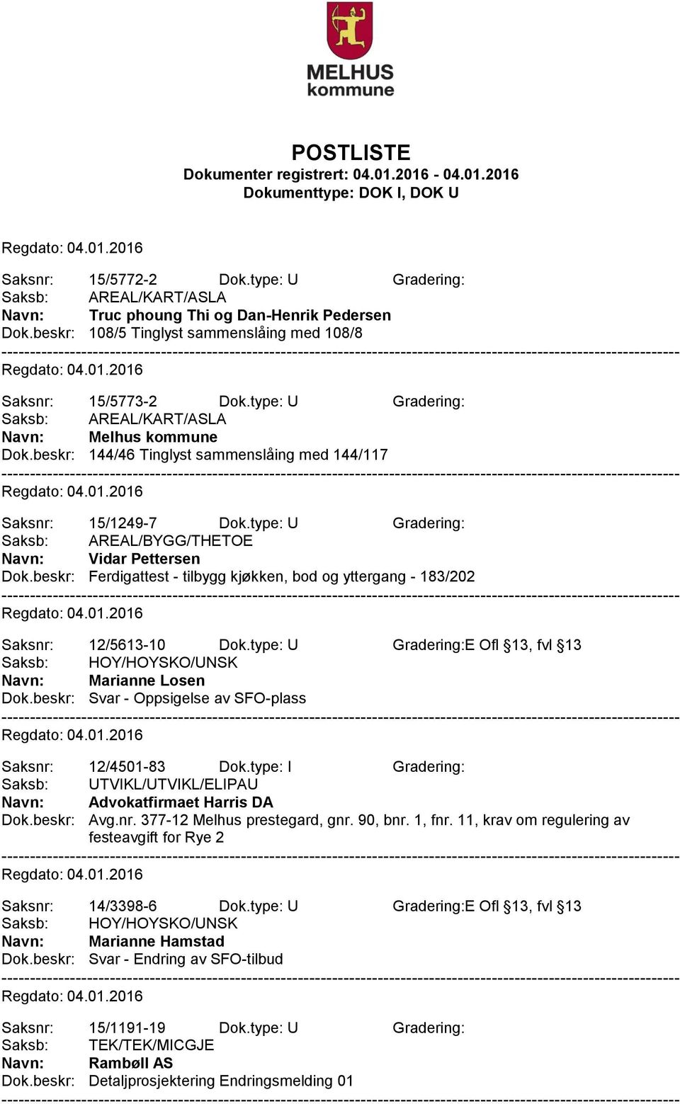 beskr: Ferdigattest - tilbygg kjøkken, bod og yttergang - 183/202 Saksnr: 12/5613-10 Dok.type: U Gradering:E Ofl 13, fvl 13 Navn: Marianne Losen Dok.