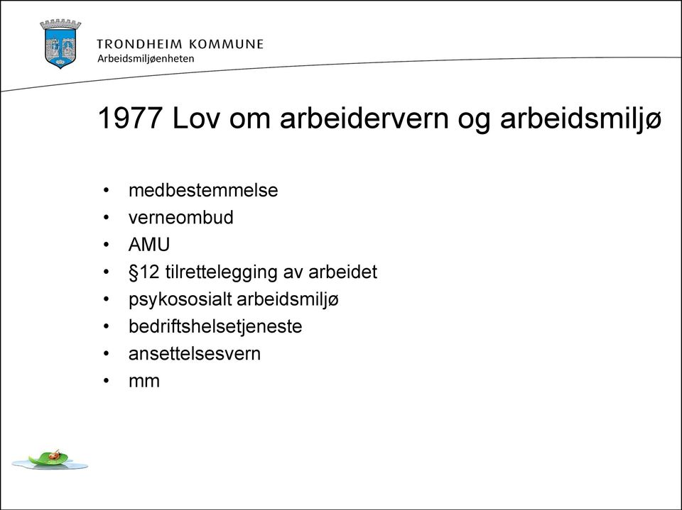 tilrettelegging av arbeidet psykososialt