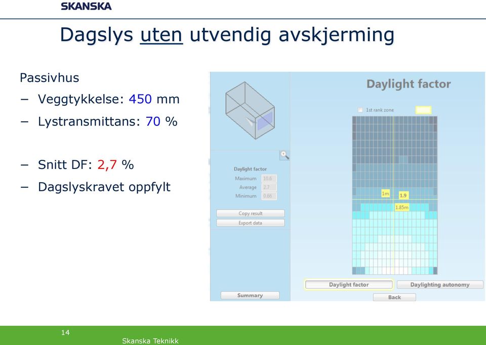 Veggtykkelse: 450 mm