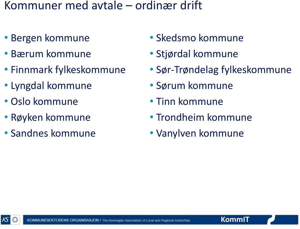 Sandnes kommune Skedsmo kommune Stjørdal kommune Sør-Trøndelag